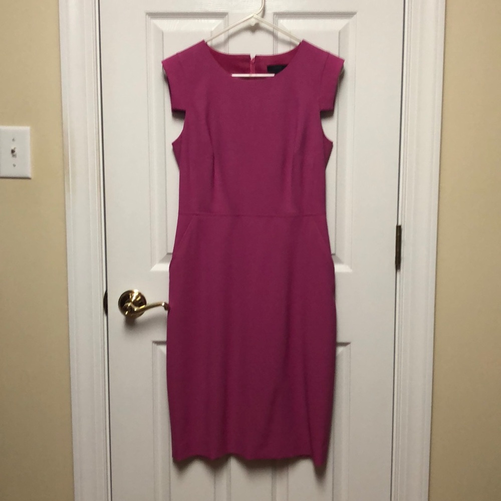 J. Crew Resume Dress in Flamingo Pink